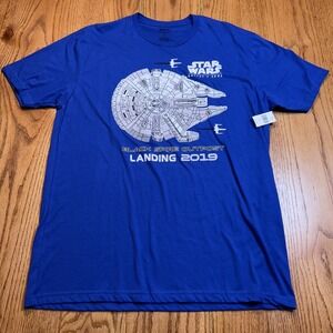 NWT Disney Parks Star Wars Shirt Mens XL Black Spire Outpost Galaxys Edge Falcon